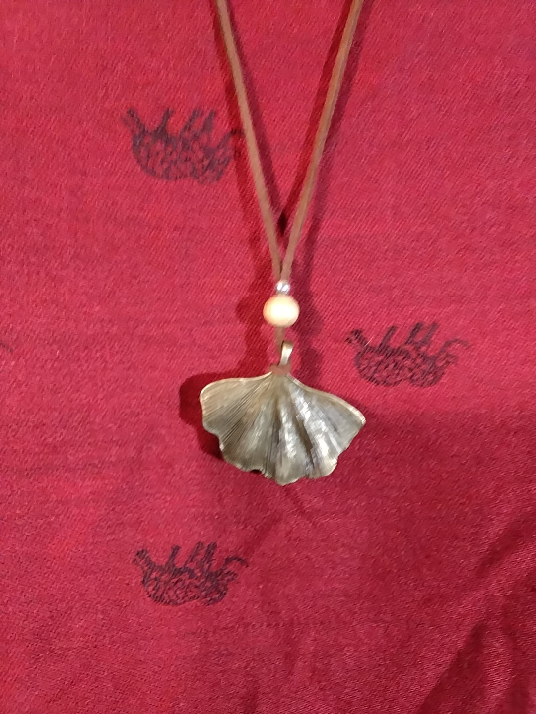 Brass fan necklace