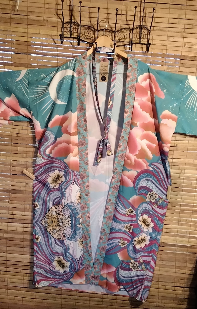 Long Moon and Stars Kimono