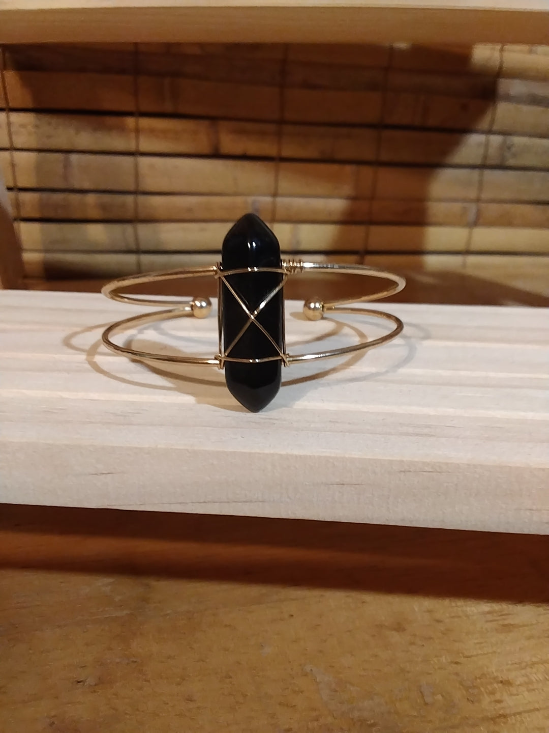Real gemstone cuff bracelets