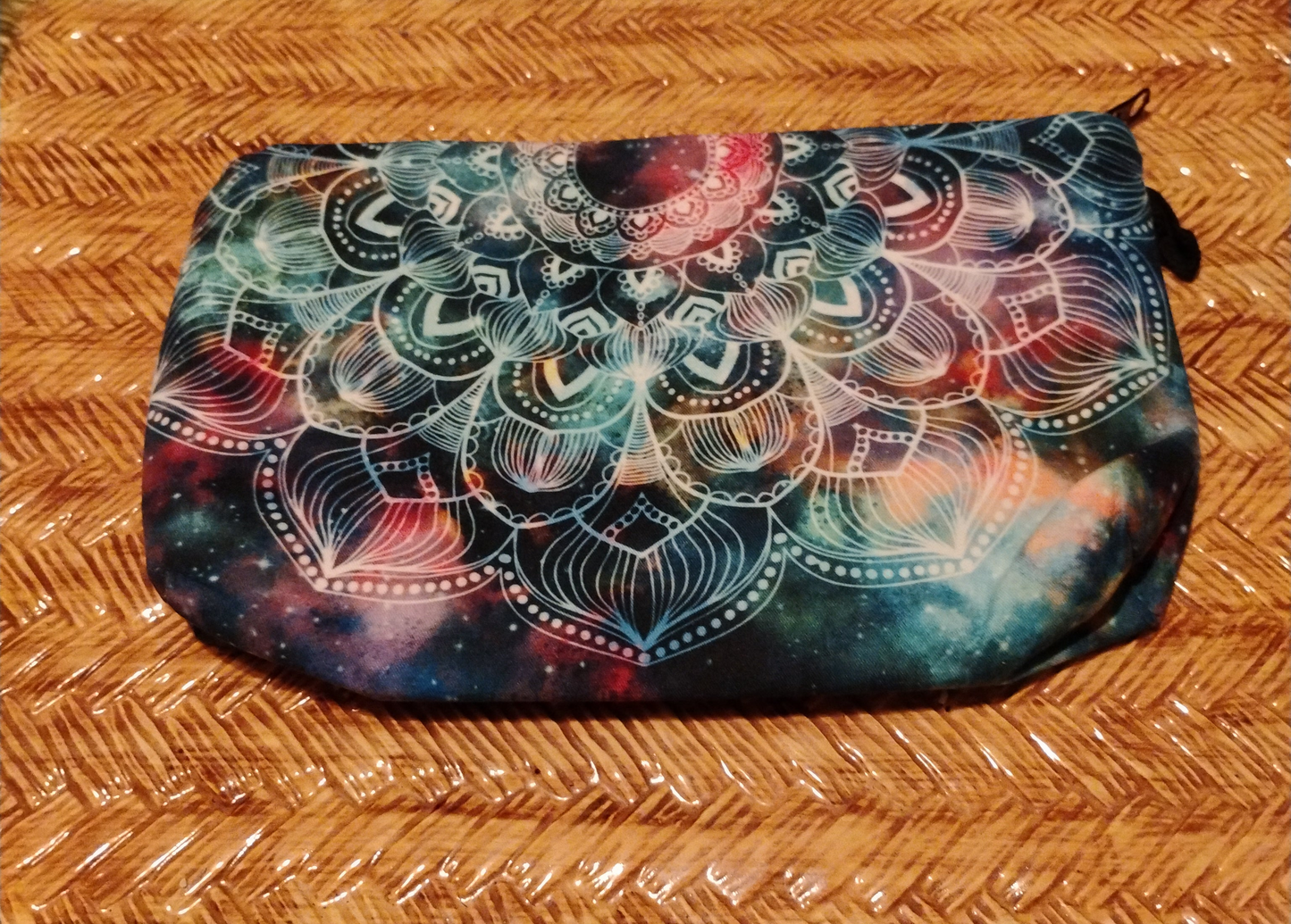 Cosmic Sacred geometry zippered makeup bag.