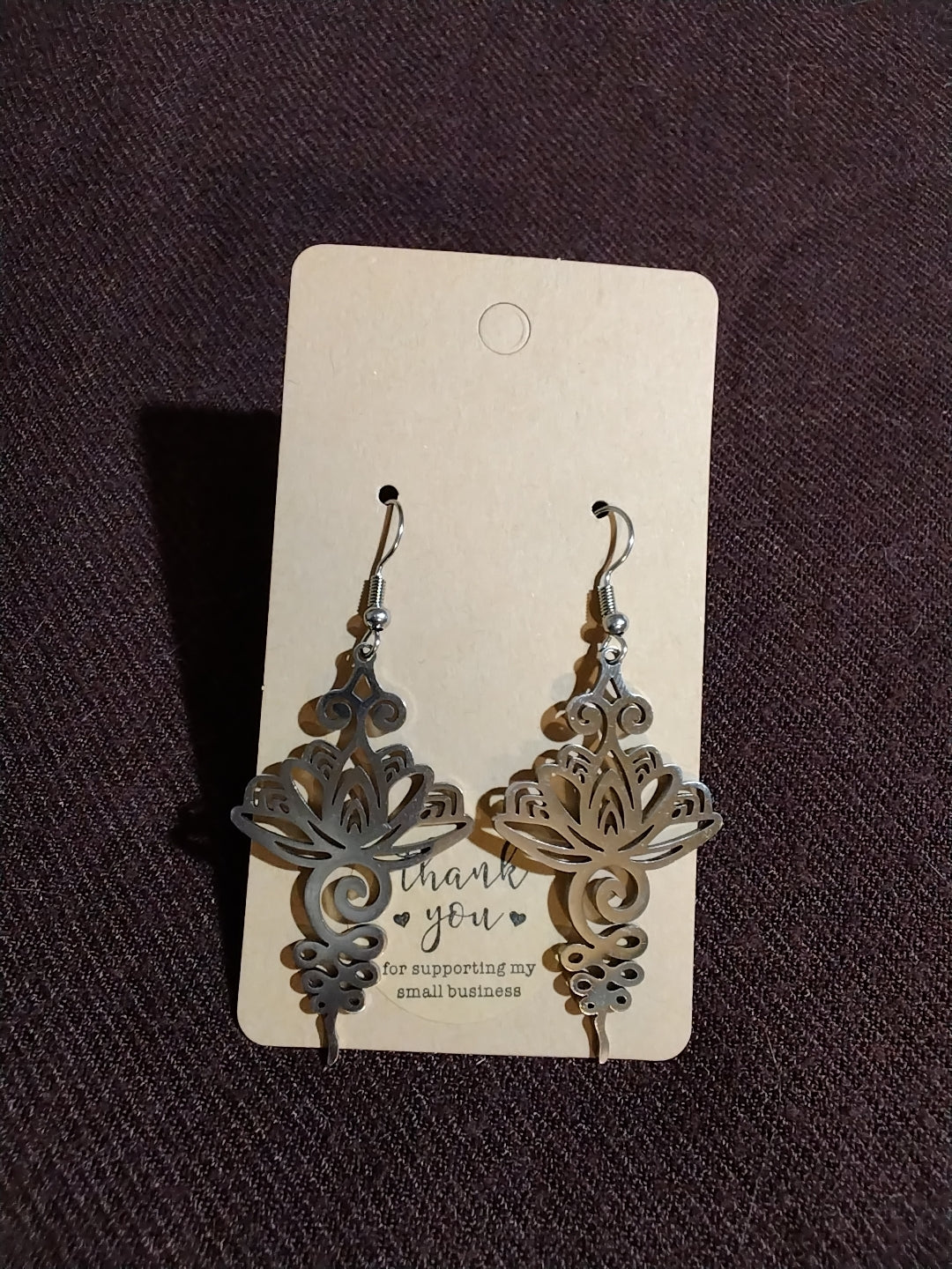 Laser cut silver earrings