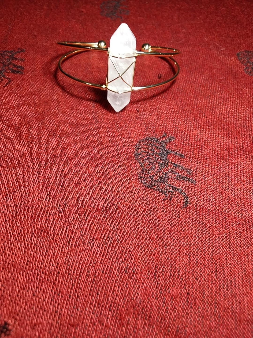 Real gemstone cuff bracelets
