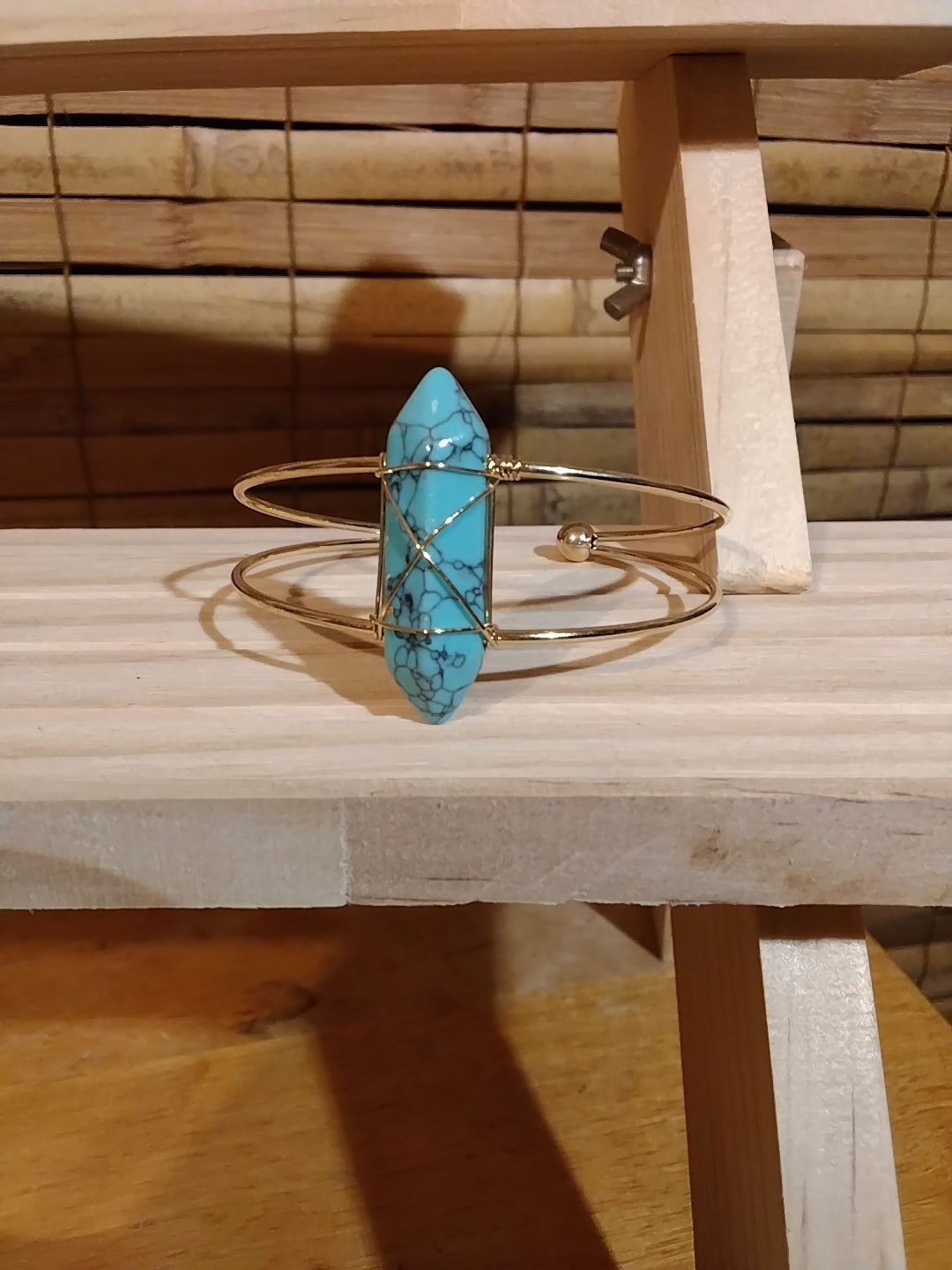 Real gemstone cuff bracelets
