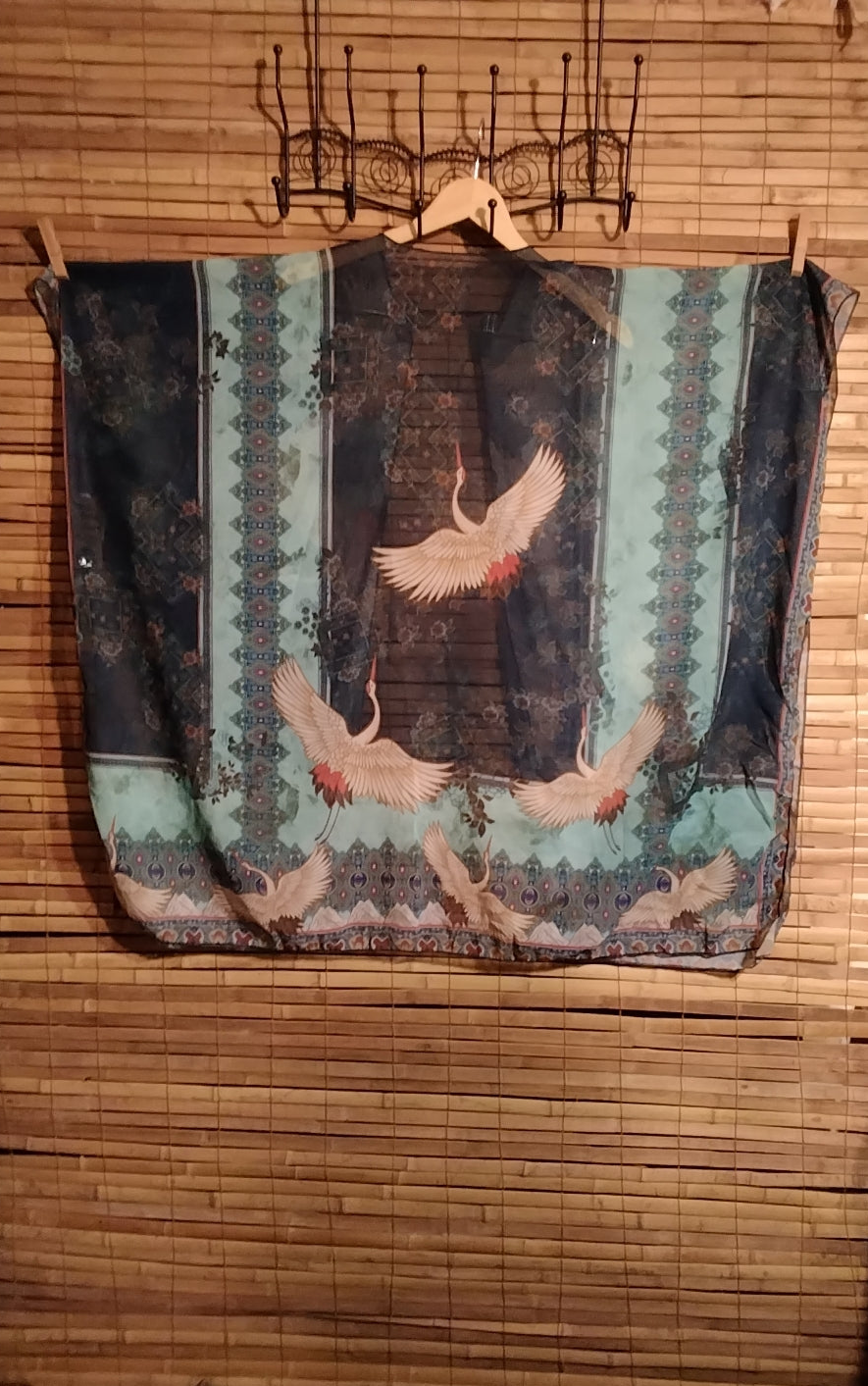 Short waisted crane kimono