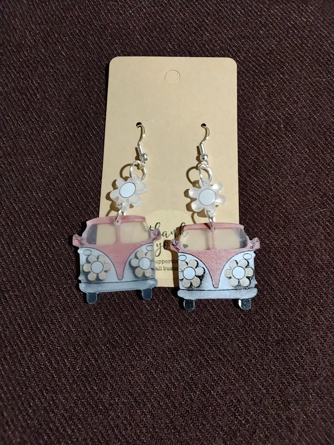 Pink VW Bus earrings