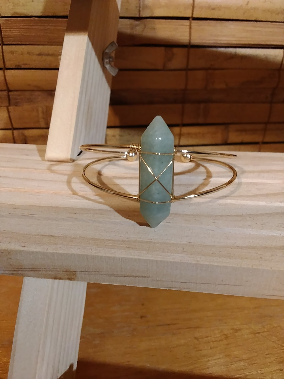 Real gemstone cuff bracelets