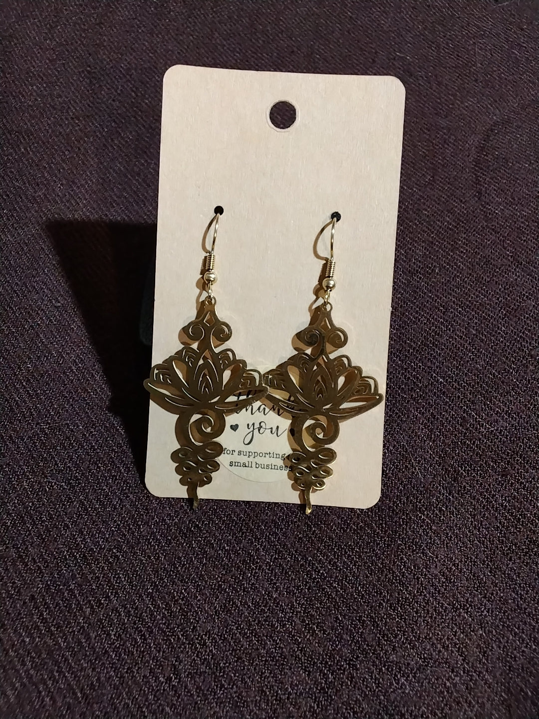Laser cut gold earrings