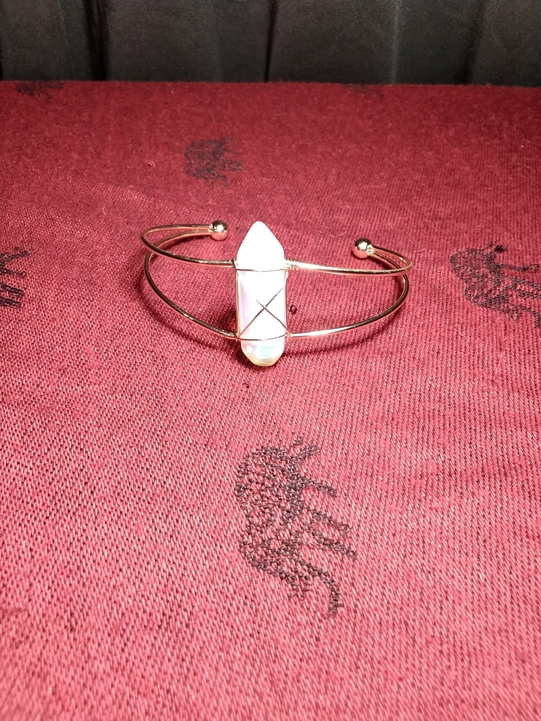 Real gemstone cuff bracelets