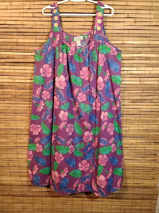 Cute Wood Button Overall Dress