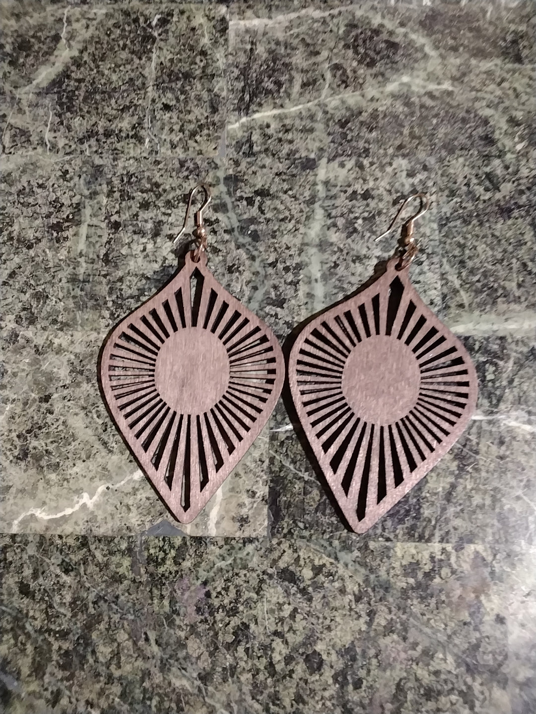 Wood cutout earrings