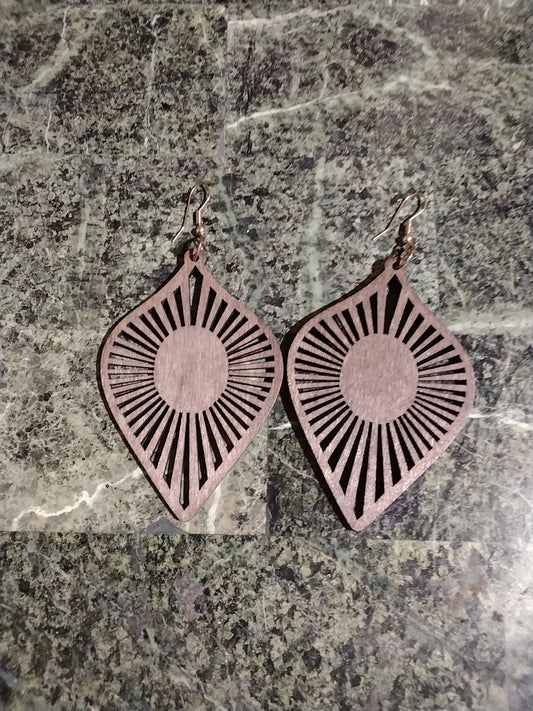 Wood cutout earrings