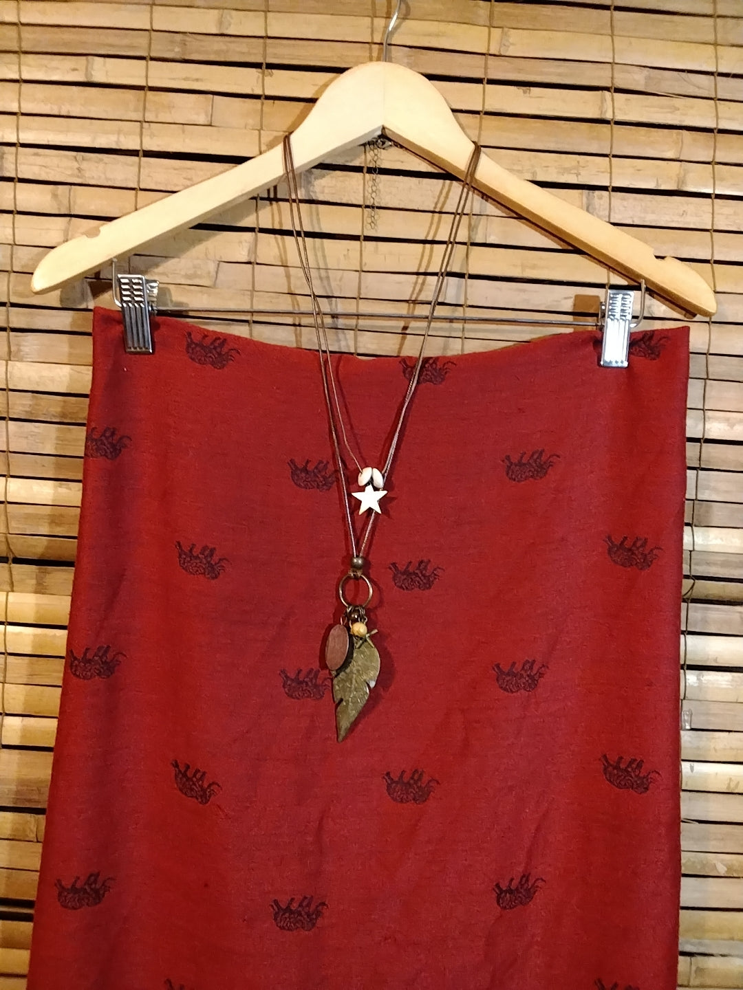 Brass feather 2 layer necklace