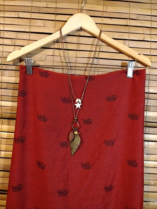 Brass feather 2 layer necklace