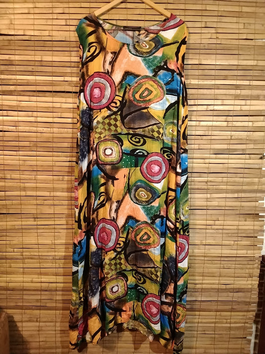 Long Geometric Print Dress