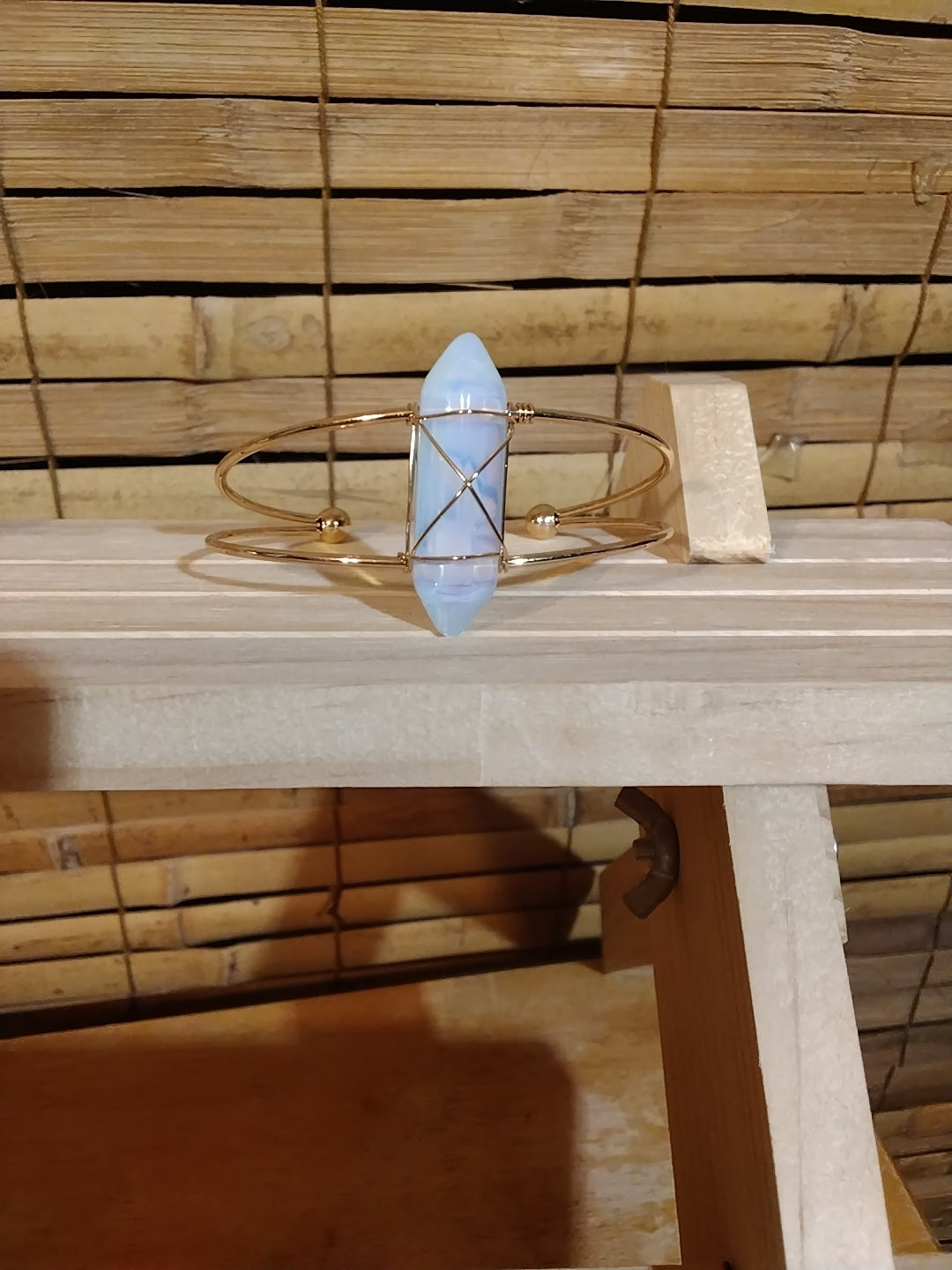 Real gemstone cuff bracelets
