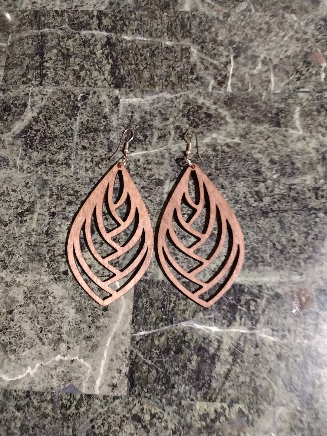 Wood cutout earrings