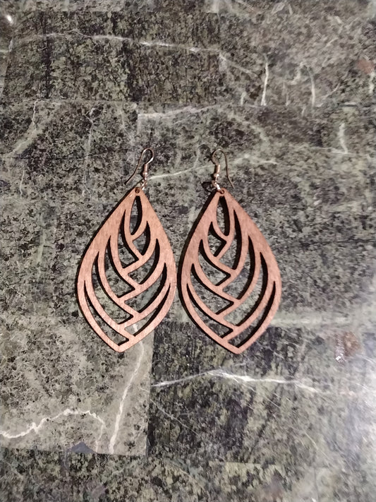 Wood cutout earrings