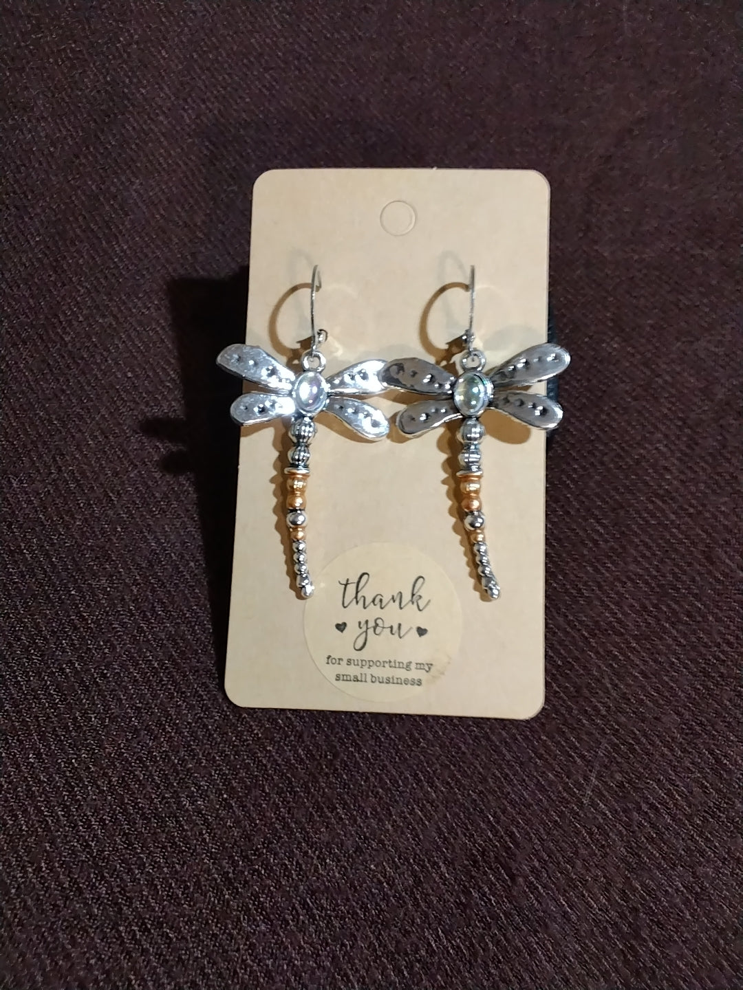 Moonstone dragonfly earrings