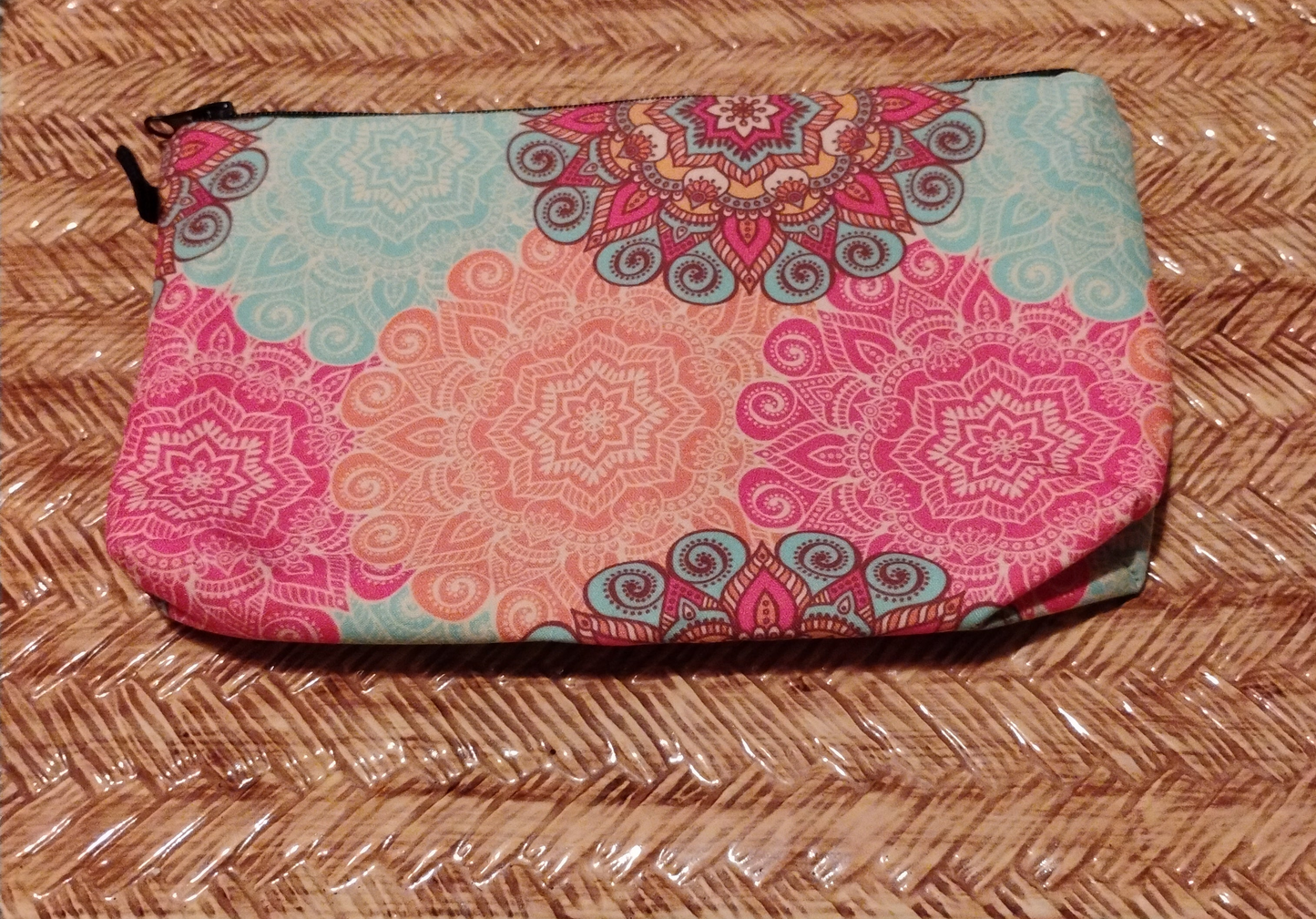 Flower Sacred geometry zippered makeup bag