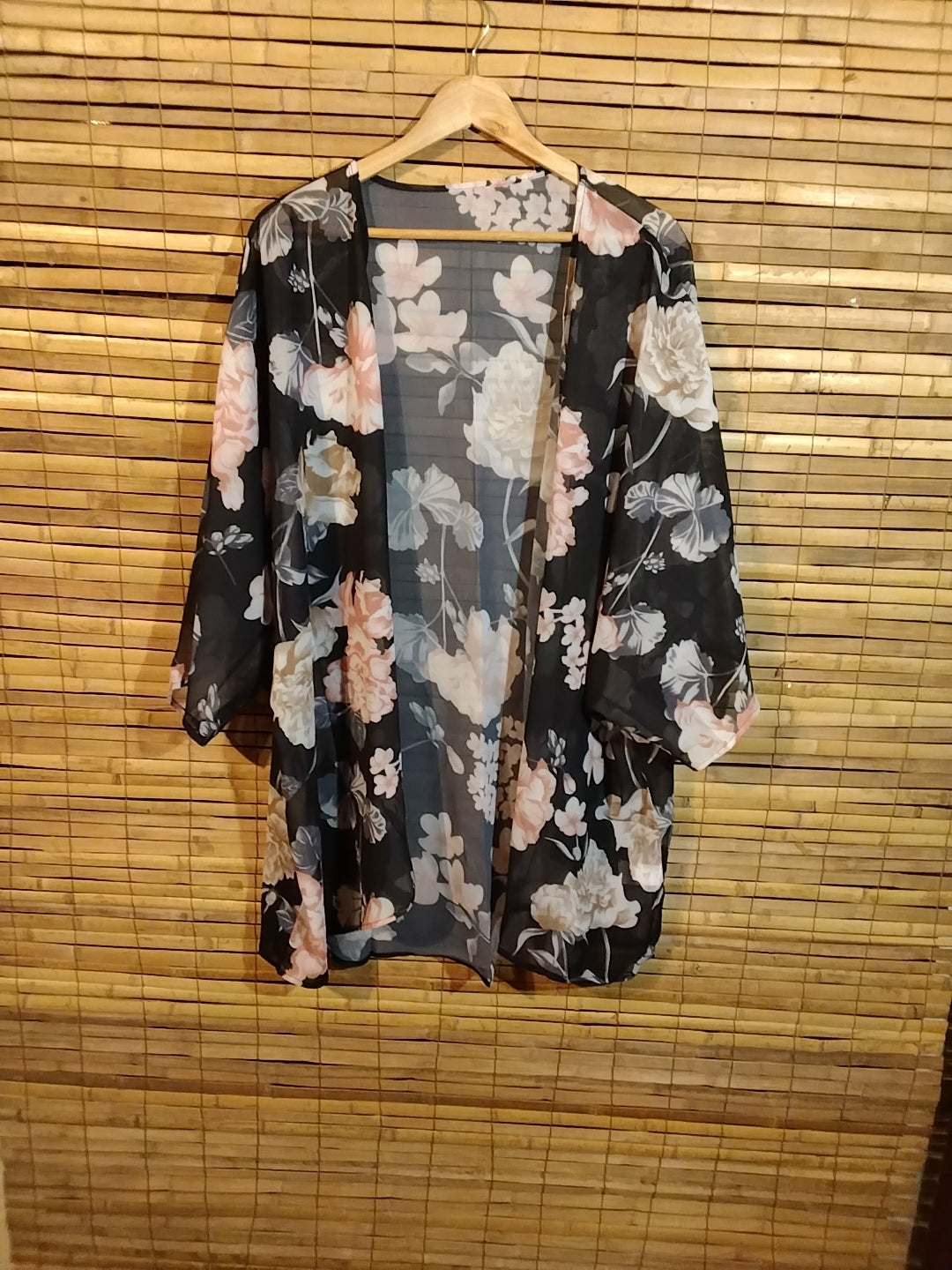 Black Floral Kimono