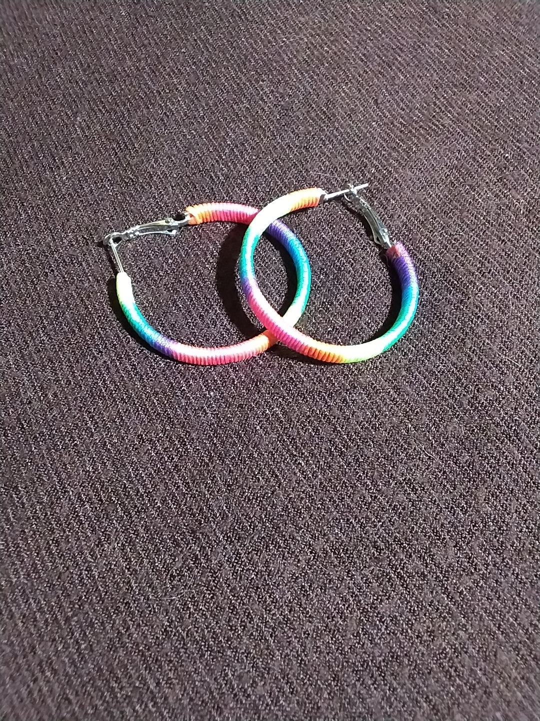 Rainbow hoop earrings