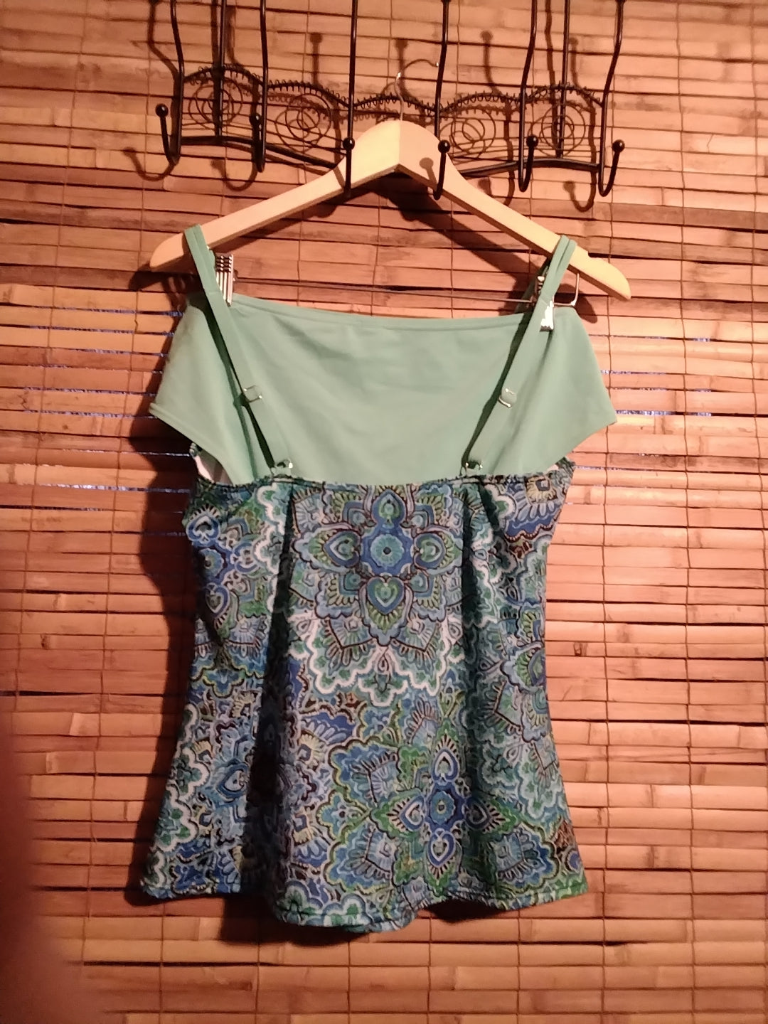 Turquoise and mint tankini Adjustable straps