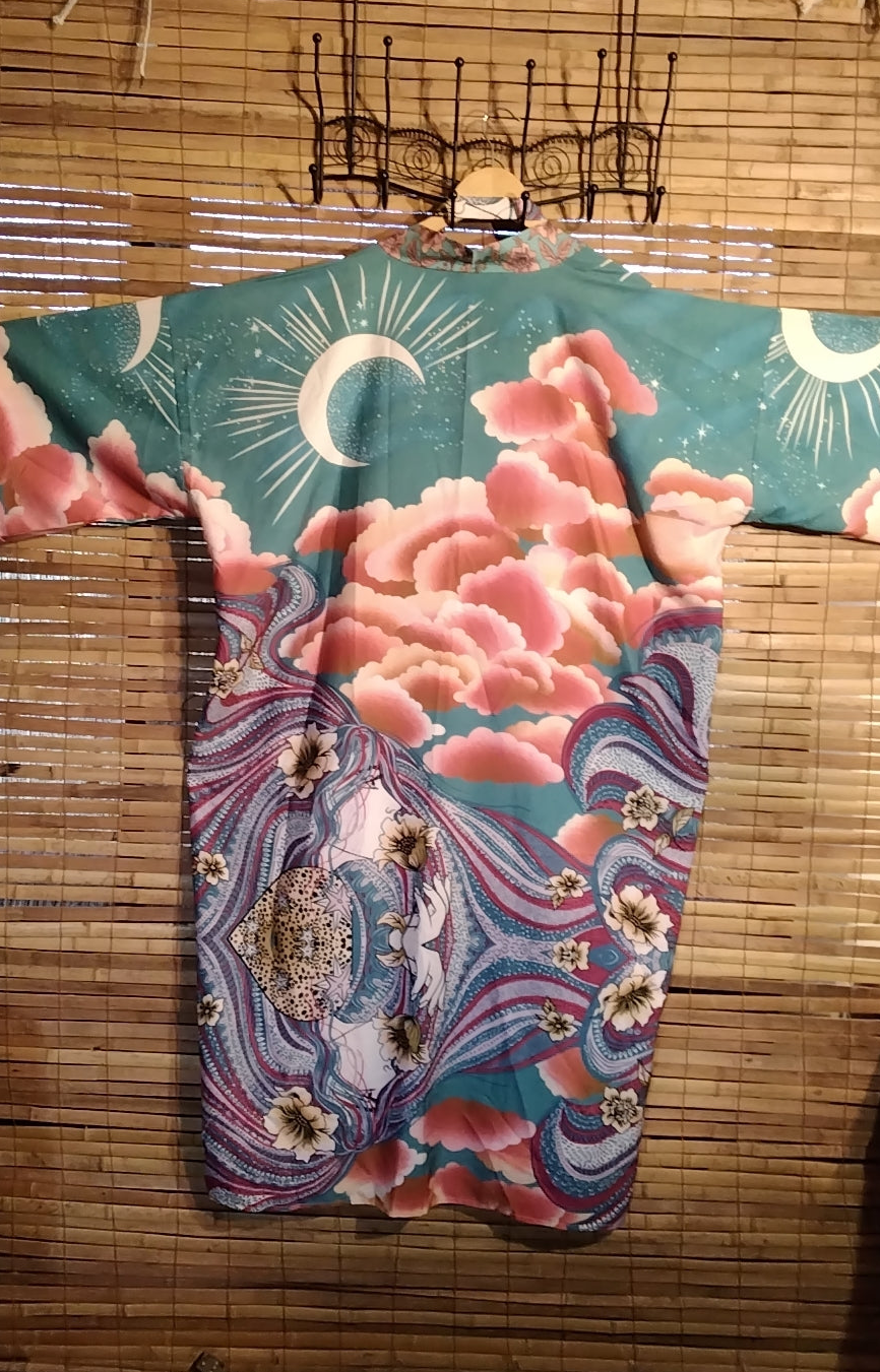 Long Moon and Stars Kimono