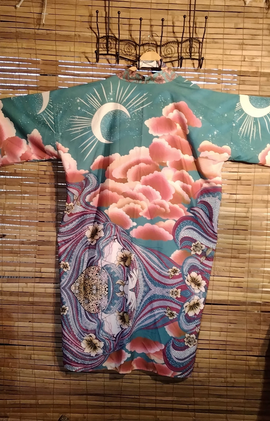 Long Moon and Stars Kimono