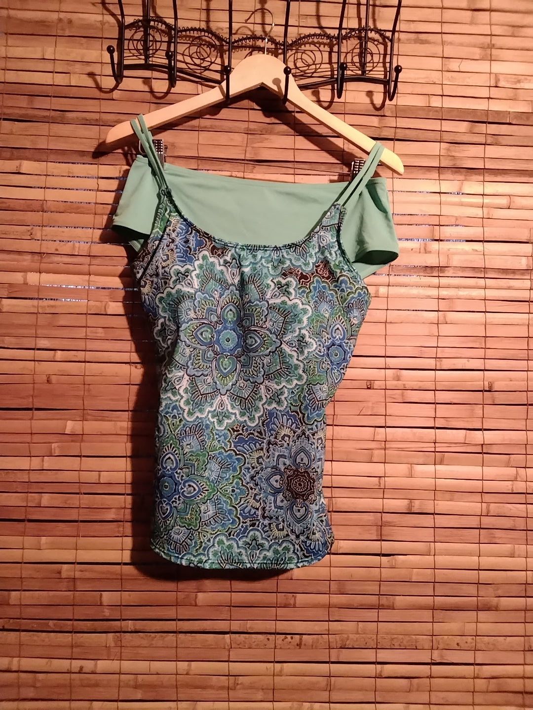Turquoise and mint tankini Adjustable straps