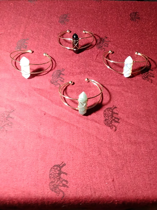Real gemstone cuff bracelets